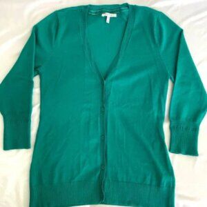 Maurice’s Kelly Green V-Neck 3/4 Sleeve Button Up Cardigan Size XS